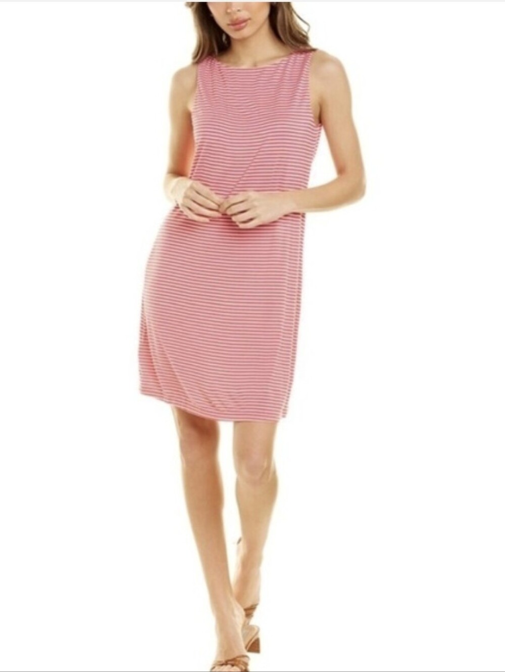 Tommy Bahama Womens Dress Cassia Pink Striped Keyhole Travel Cruise Beach Medium - Picture 3 of 10
